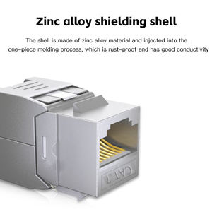 CAT6A CAT7 RJ45 Keystone Ranura blindada FTP Módulo <span class=keywords><strong>de</strong></span> aleación <span class=keywords><strong>de</strong></span> zinc Conector Inserto <span class=keywords><strong>de</strong></span> red Acoplador sin herramientas 10GB Conector <span class=keywords><strong>de</strong></span> enchufe <span class=keywords><strong>de</strong></span> <span class=keywords><strong>Internet</strong></span> - Product Image 2