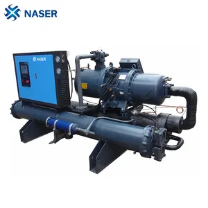 120ton capacity screw water chiller with water cooling tower for beverages filling line