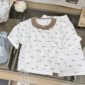Pigiama in Lyocell per Bambine con Volant, Mezza Manica e Pantaloni a 7/8, Morbido e Traspirante, Set Pigiama per Bambini - Product Image 3