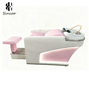 Alta Qualidade Beleza Confortável Shampoo Cadeira Cama com Apoio Para Os Pés Rosa Colorblock Lay Down <span class=keywords><strong>Salon</strong></span> Água Circulação Shampoo Cadeira - Product Image 6