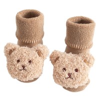 Chaussettes pour bébé nouveau-né, en coton élasthanne/polyester, automne-hiver, doublées de polaire, épaisses, en tissu éponge, chaudes, à bouche large
