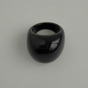 Buffalo Horn <b>Black</b> Ring Classic Women's Handmade Natural Horn Jewelry Birthday Gift - Product Image 1