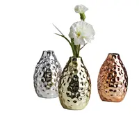 Lüks gül altın gümüş kaplama seramik vazolar küçük saksı düğün parti ev dekorasyonu İskandinav dekoratif masa masaüstü vazo