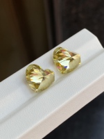 Piedra suelta de moissanita con corte de corazón en amarillo elegante, claridad VVS, gema de moissanita amarilla canaria para collar y pendientes personalizados