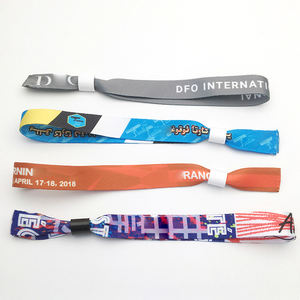 다채로운 사용자 정의 다양 한 로고 인쇄 고품질 이벤트 파티 축제 인기 패션 주문 선호 폴 리 에스테 르 팔찌 - Product Image 3