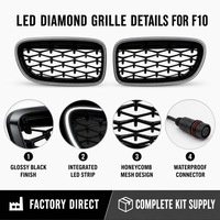 Calandre LED à éclairage de jante au design dynamique pour BMW F10 Série 5 Look Facelift, en plastique ABS, pièces de rechange en gros