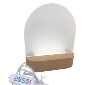 Lampu dengan Fitur Pengisian Daya USB, Lampu Meja Kreatif untuk Kamar Tidur, Meja Kantor, Dudukan Kayu, Penyangga Akrilik - Product Image 5