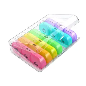 2024 New Weekly Pill Organizer 3-Times-A-Day Portable Monthly Pill Box Case With Large Separate 21Compartments