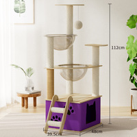 Nouvelle structure d'escalade électrique en bois pour chat, style capsule spatiale double, design mignon, maison pour animaux toutes saisons, motif solide, pour chats