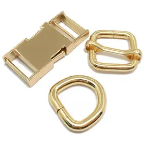 Hardware all'ingrosso anello d'oro stampa a sgancio rapido collare per cani collare in metallo Set di fibbie per animali domestici