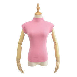 T-shirts et hauts d'été sexy à col roulé sans manches pour femmes, coupe ajustée unie, pulls décontractés, basiques streetwear féminins - Product Image 2