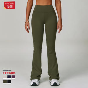 Leggings de Yoga Zechuang Cloud-Feel, Cintura Alta, Pierna Ancha, Corte Acampanado, Elásticos en Cuatro Direcciones, Color Morado Oscuro ECK3091-2 - Product Image 2