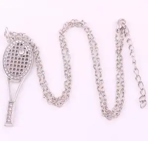 IMG 6446 Yiwu Huilin Jewelry Fashion ball pendant mini tennis racket Jewelry Sets For ladies Necklace Earrings Jewellery Set