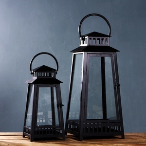 Round Hanging Vertical Stripe Hollow Out <strong>Large</strong> Metal <strong>Lantern</strong> for <strong>Candle</strong> Windproof <strong>Candle</strong> Stand Antique Metal <strong>Candle</strong> <strong>Lantern</strong> - Product Image 3