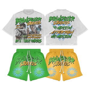 Nouveaux ensembles de t-shirts et shorts surdimensionnés personnalisés, écologiques, avec logo, délavés à l'acide, sérigraphiés et brodés, pour la vente en gros - Product Image 1