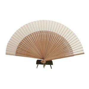 Top Quality Vintage Wedding Fan White Luxury <b>Silk</b> Foldable Bamboo Hand Fan for Wedding Party Decoration - Product Image 1