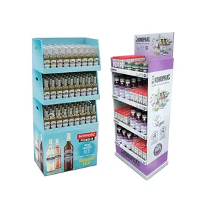 China Custom POP Corrugated Carton Beverage Floor Standing Display Racks Cardboard Pop Display For Retail Store Display