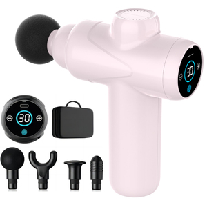 Mini pistola de masaje con 4 cabezales de masaje Masajeador de pistola muscular de tejido profundo - Product Image 1