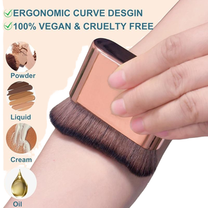 Blush bột Kabuki cơ thể trang điểm bàn chải duy nhất xử lý Fan/phẳng/<span class=keywords><strong>Smudge</strong></span> bàn chải chất lỏng cơ thể ánh sáng lung linh và kem che khuyết điểm đồng hành - Product Image 5