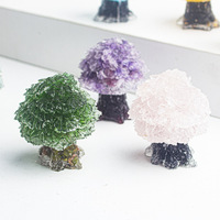 Petit arbre en résine avec gravier de cristal naturel créatif, arbre à argent, décoration pour la maison, ornement de bureau 2023
