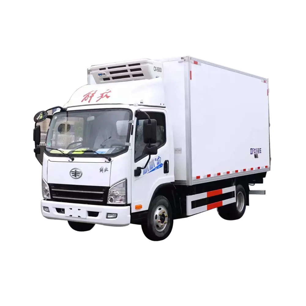 Camión frigorífico blanco FAW o furgoneta de vagones Camión frigorífico
