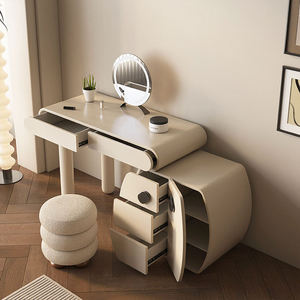 Coiffeuse de maquillage grande capacité avec miroir éclairé pour la maison et la chambre à coucher - Product Image 4