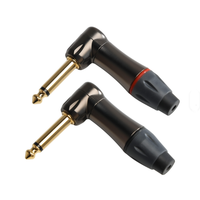 Fabrik-Großhandel Farbiger Nickel-Schwarz Audio 6,35mm Mono-Stereo-Steckeradapter für Gitarre