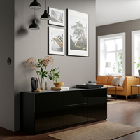 Panneaux MDF HDF à face UV noire brillante de 3 mm à 21 mm, E1, modernes pour les meubles de cuisine