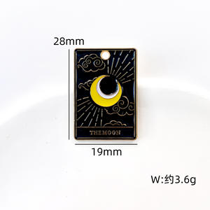 Dekorasi Halloween Kreatif Kartu <span class=keywords><strong>Tarot</strong></span> Matahari Bulan Bintang Gotik Kerangka Bros Perhiasan Hitam Aksesoris Liontin Gantungan Kunci - Product Image 6