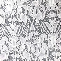 Tissu de dentelle guipure florale de broderie soluble dans l'eau blanc personnalisé pour la décoration