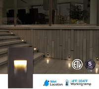 Luminaires muraux pour marches d'escalier 3CCT blanc chaud personnalisés en aluminium au design moderne Éclairage étanche pour l'intérieur de la maison
