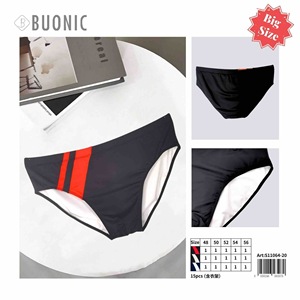 Slip da bagno da donna Buonic taglie forti 48-56, neri con strisce rosse, intimo e costumi da bagno - Product Image 3