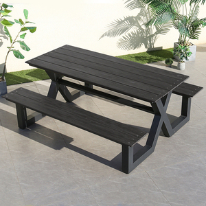 Tavolo Moderno <span class=keywords><strong>da</strong></span> <span class=keywords><strong>Esterno</strong></span> Progettato per Parchi di Montagna, Panchina Impermeabile <span class=keywords><strong>con</strong></span> Telaio <span class=keywords><strong>in</strong></span> Alluminio e Piano <span class=keywords><strong>in</strong></span> <span class=keywords><strong>Legno</strong></span> Plastico, per Uso <span class=keywords><strong>in</strong></span> Patio e Ingegneria - Product Image 2