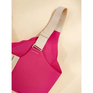 Soutien-gorge de sport sans couture avec bonnets fixes, effet liftant et froncé, couleurs contrastées, sans armatures, anti-affaissement - Product Image 6