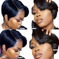 Perruques courtes bob lace front les plus vendues, avec raie latérale, style brésilien vietnamien pour femmes noires, en fibre haute température, vente en gros