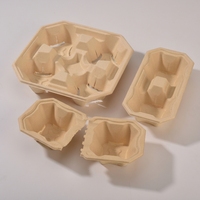 Sous-verre jetable en pulpe de bambou biodégradable de qualité alimentaire, écologique, épaissi, imperméable, à quatre compartiments, détachable, pour tasses à café