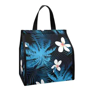 Benutzer definierte tragbare wasserdichte Picknick tasche Kühler mit Oem Logo Strand kühltasche Hawaiian Tropical Plants Pattern Family Lunch Picknick