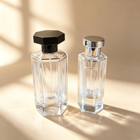 Botol Parfum Kosong Kaca Transparan Anti Bocor Matte Silinder Crimp 50ml 100ml dengan Logo Custom Mewah