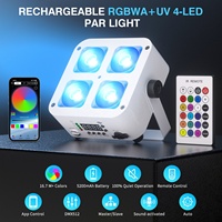 Projecteur LED rechargeable U`King 4X10W RGBWA+UV, sans fil, alimenté par batterie, pour DJ, mariage, scène, événement
