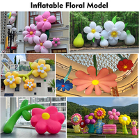 Décoration de scène personnalisée avec de grandes fleurs gonflables, modèle floral gonflable pour événements en plein air, publicité, ornement de fête