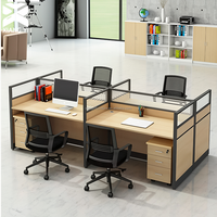 Bureau moderne en bois, poste de travail en îlot, cloisons de bureau en bois, mobilier de bureau, bureau modulaire