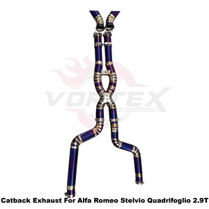 ระบบท่อไอเสียไทเทเนียม Vortex Performance สำหรับ Alfa Romeo Stelvio Quadrifoglio 2.9T สีม่วง พร้อมวาล์วอิเล็กทรอนิกส์แบบ Catback Muffler - Product Image 4