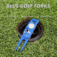 Fourche de golf portable en alliage de zinc, outil de réparation de divots magnétique, vente directe usine, accessoire de golf métallique personnalisé OEM ODM
