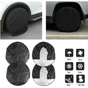 Fundas para neumáticos de 81 cm, impermeables, de poliéster, negras, para protección de vehículos recreativos - Product Image 4