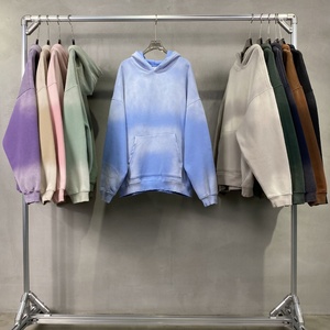 <span class=keywords><strong>Felpa</strong></span> <span class=keywords><strong>con</strong></span> Cappuccio da Uomo Stile Streetwear in Pile Pesante 360g, Tinta a Spruzzo <span class=keywords><strong>con</strong></span> Effetto Sfumato, Effetto Usurato, Spalle Cadenti, Tasche, Effetto Lavato - Product Image 1