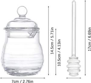 Pot à miel en verre borosilicate haut de gamme fait main, forme nid d'abeille, avec couvercle, pour le stockage du miel - Product Image 3