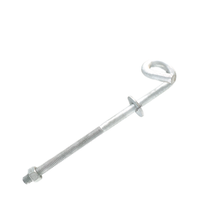 Nhà máy cung cấp chất lượng cao nhúng nóng mạ kẽm Pigtail bóng kết thúc móc Pigtail móc Bolt với máy giặt và đai ốc với tất cả các kích thước - Product Image 2