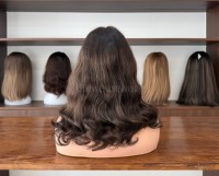 Perruques juives de haute qualité avec dessus en dentelle, ligne de cheveux naturelle, cheveux bruts non traités, dentelle suisse, perruque juive casher