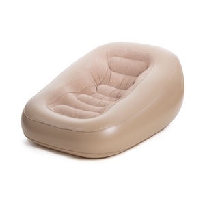 PVC <b>Inflatable</b> Automatic <b>Sofa</b> with Flocking 150*110*70 CM Built-in Air Pump for Indoor Sleeping and Reading - Product Image 1