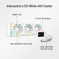 Refroidisseur liquide AIO DeepCool LM360-WH 360 mm blanc avec écran LCD IPS de 2,4 pouces 250 W+ TDP pour Intel LGA1700 et AMD AM5